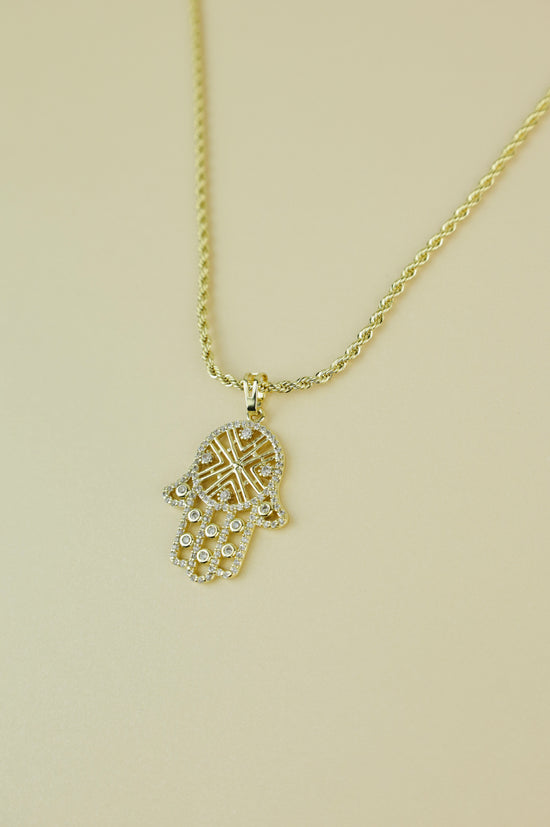 Hollyview Hamsa necklace in gold