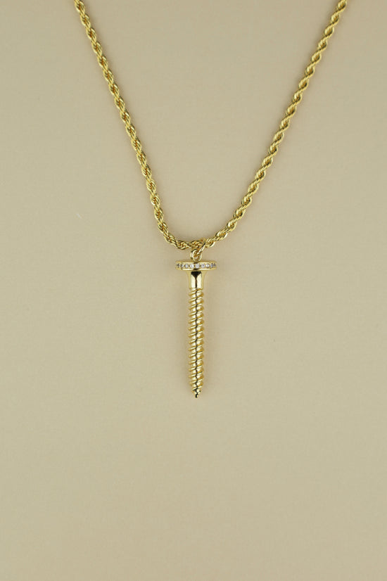 Screw necklace in gold