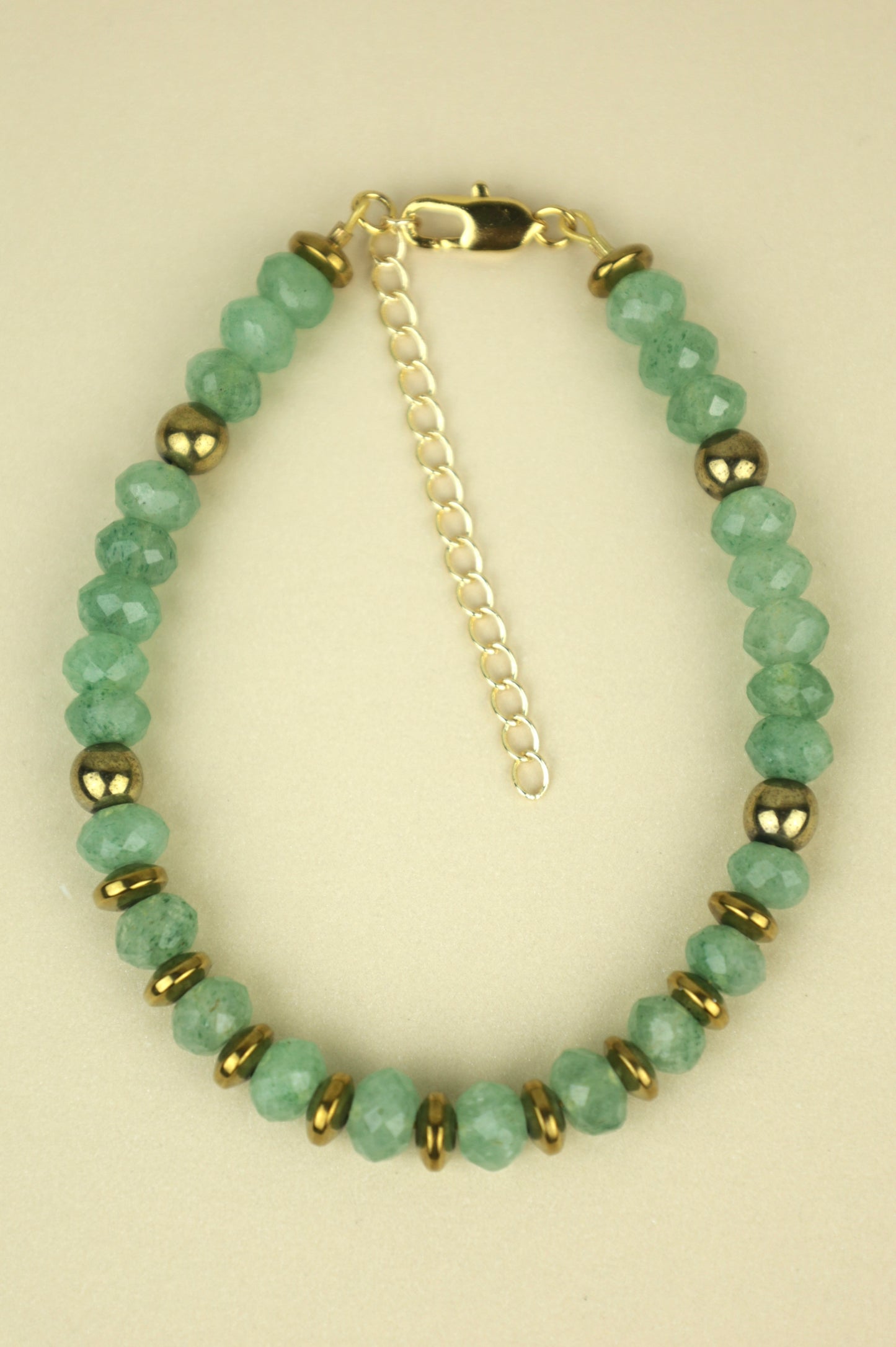 Green Fluorite crystal beaded Bracelet