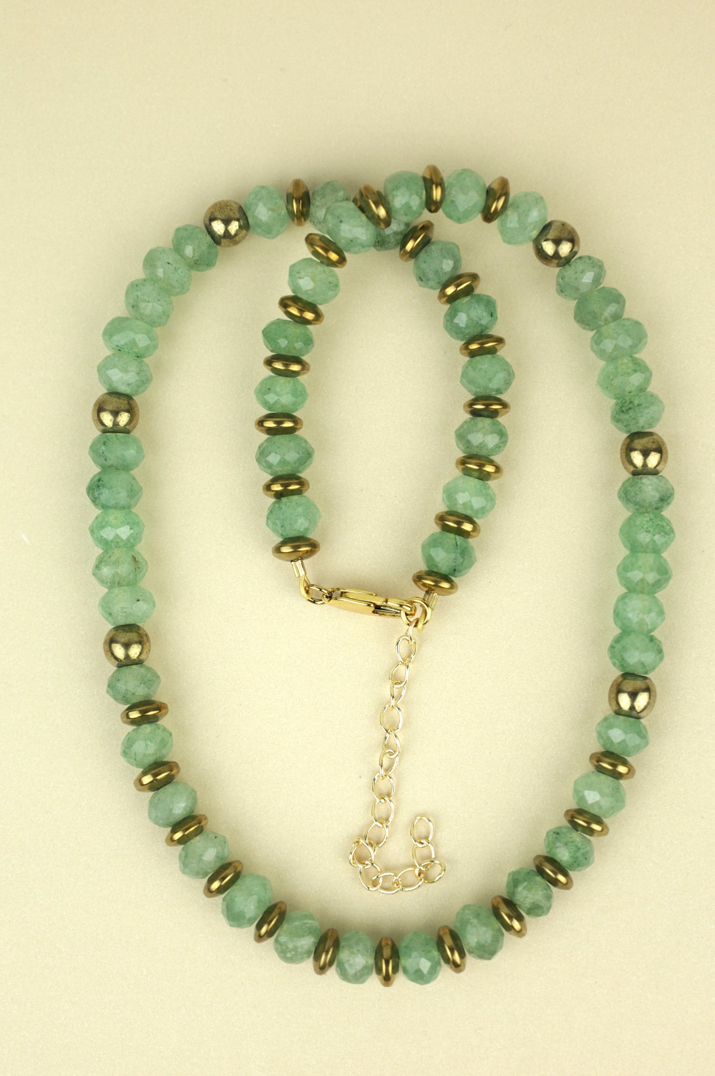 Green Fluorite crystal beaded necklace