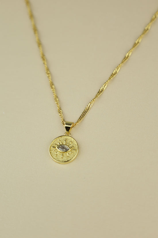 Vera Evil Eye necklace in gold