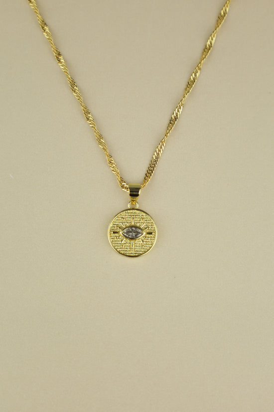Vera Evil Eye necklace in gold