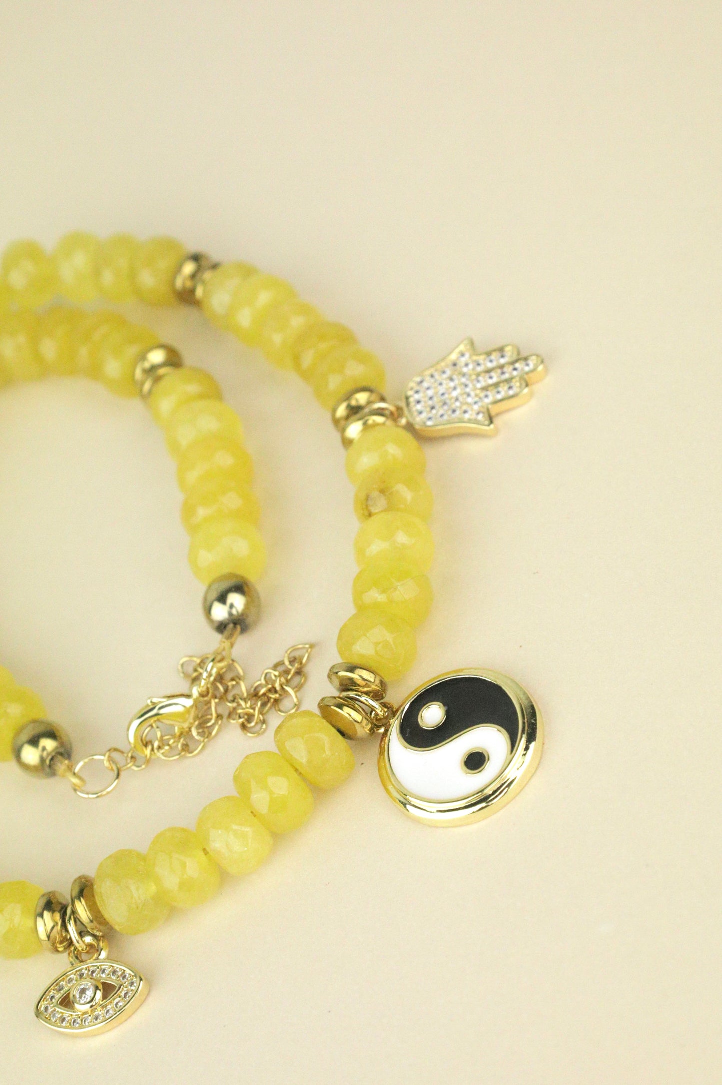 DeSoto Citrine beaded charm necklace