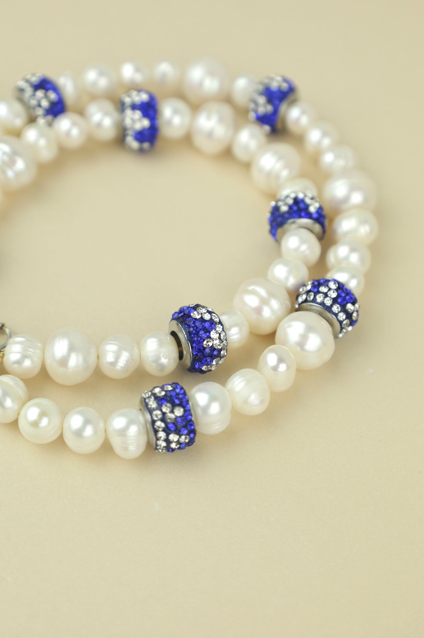 Chi pave beaded pearl necklace