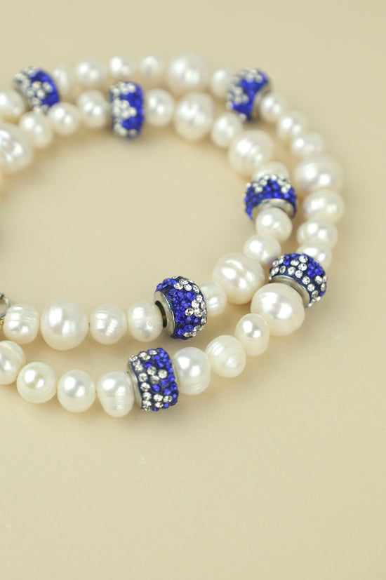 Chi pave beaded pearl necklace