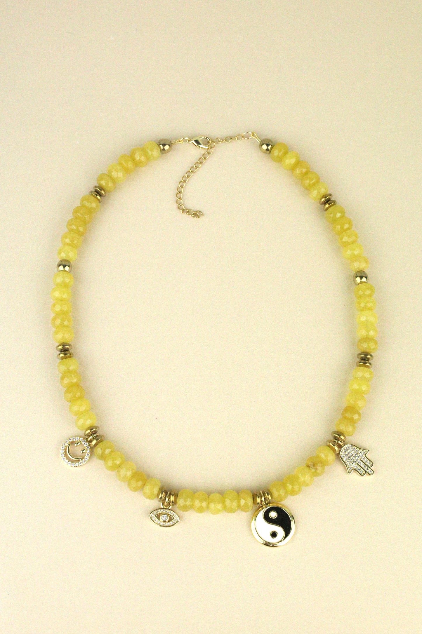 DeSoto Citrine beaded charm necklace