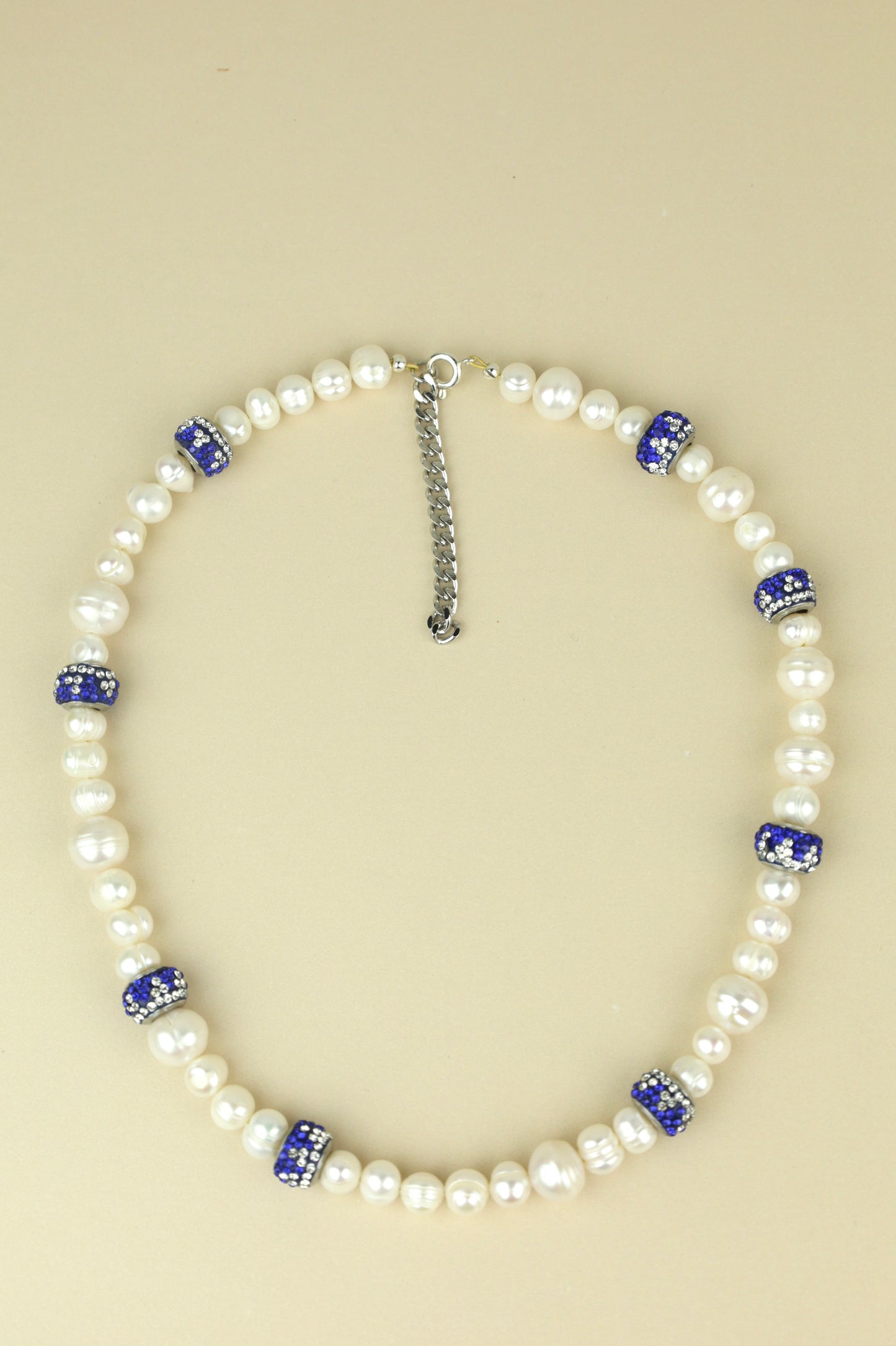 Chi pave beaded pearl necklace