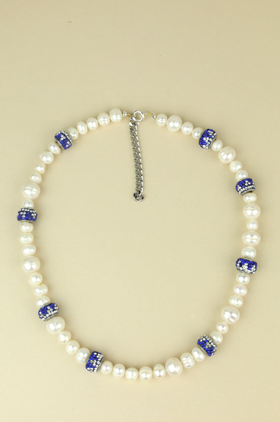 Chi pave beaded pearl necklace