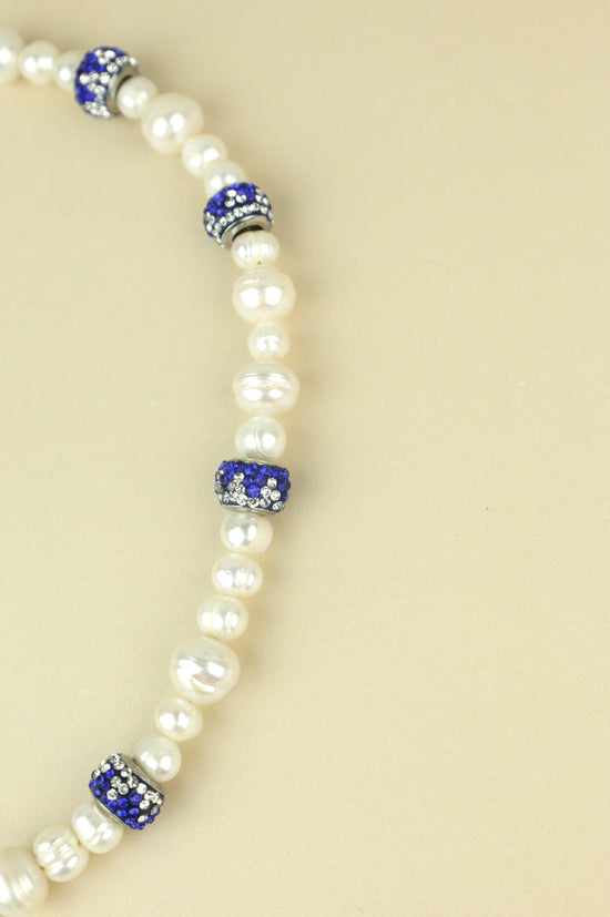 Chi pave beaded pearl necklace