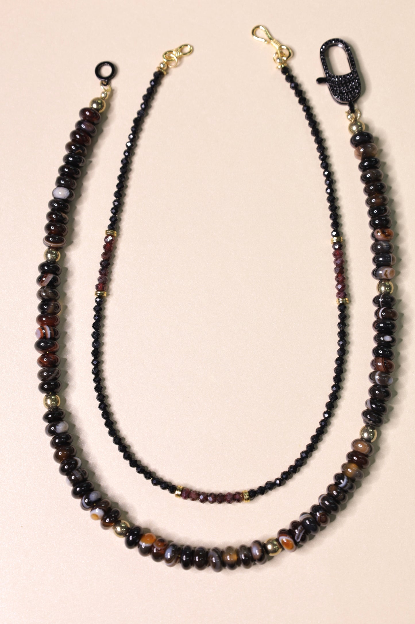 Agate/Ruby beaded necklace Set