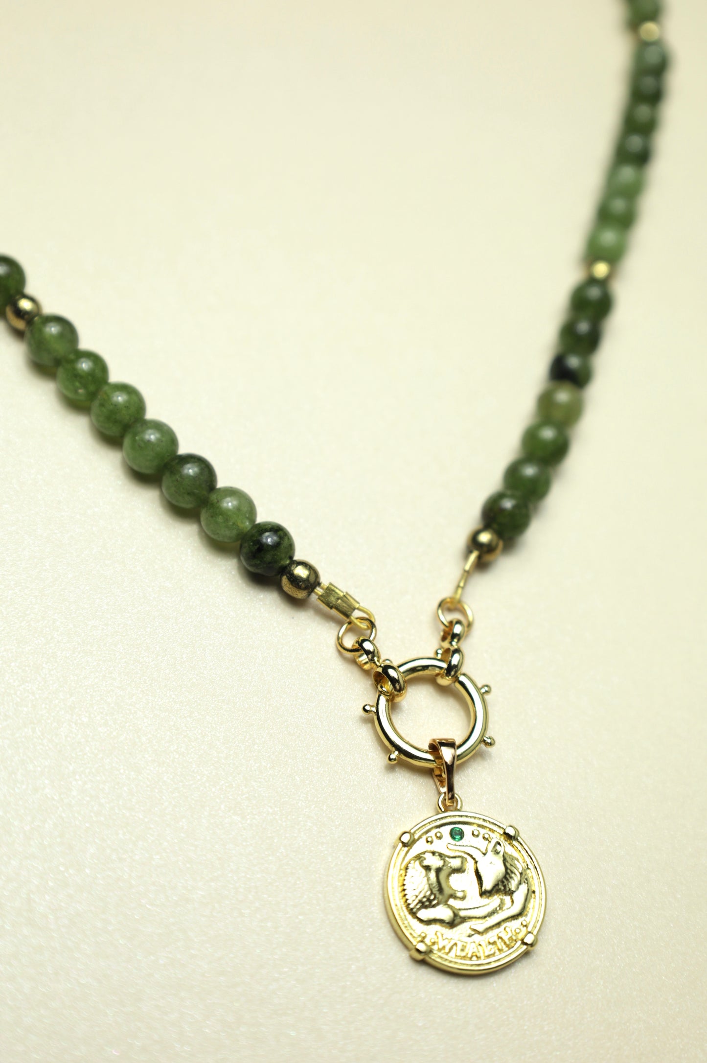 Epidote Crystal Beaded Necklace