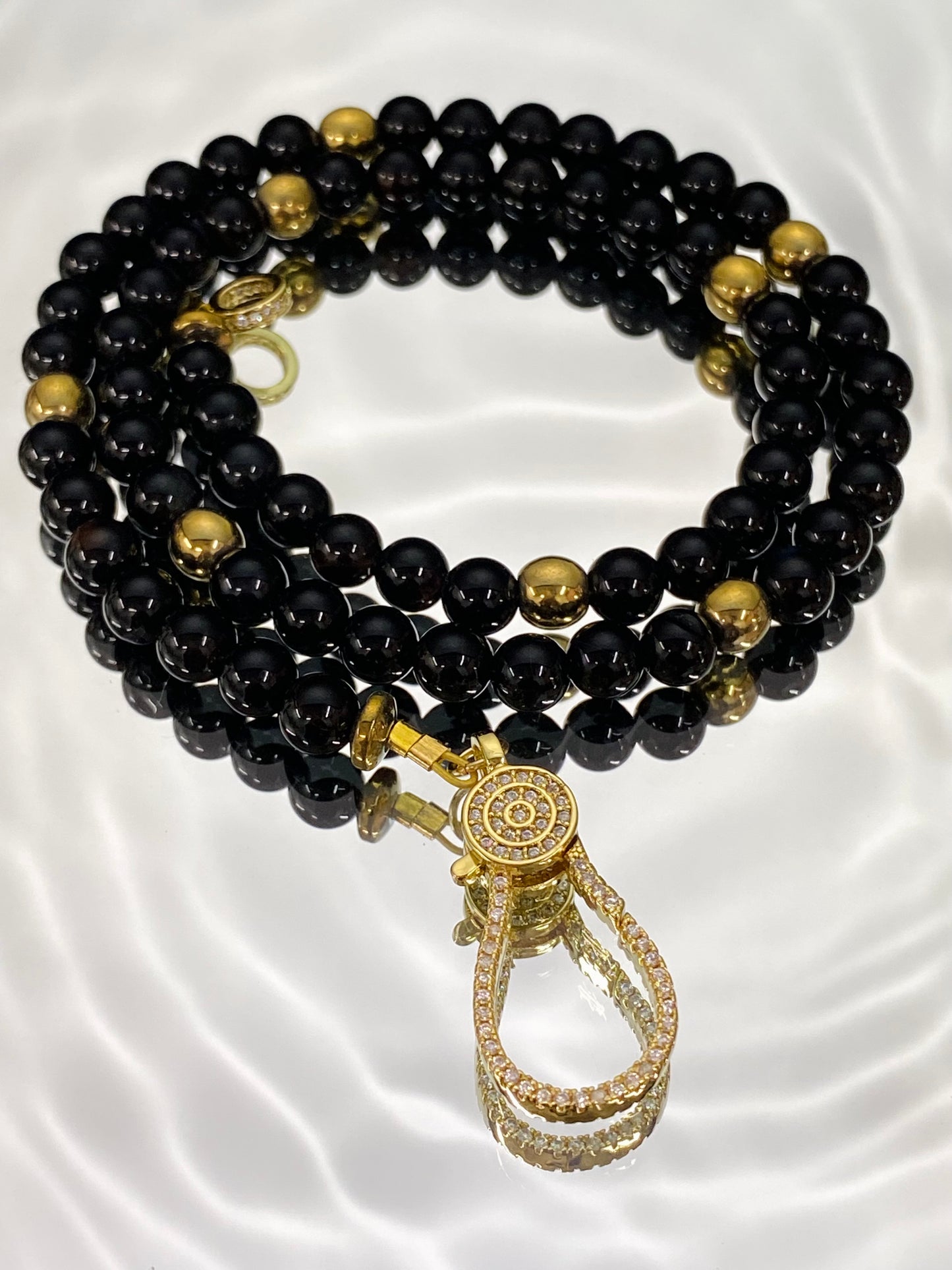 Noir Onyx Beaded Necklace