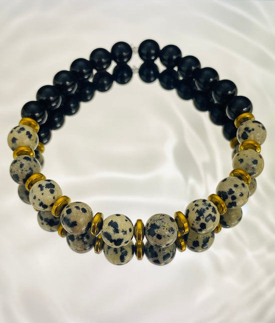 Dalmatian Jasper Beaded Bracelet