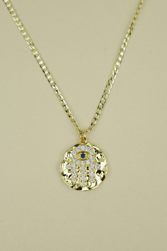 Liz Hamsa necklace in gold