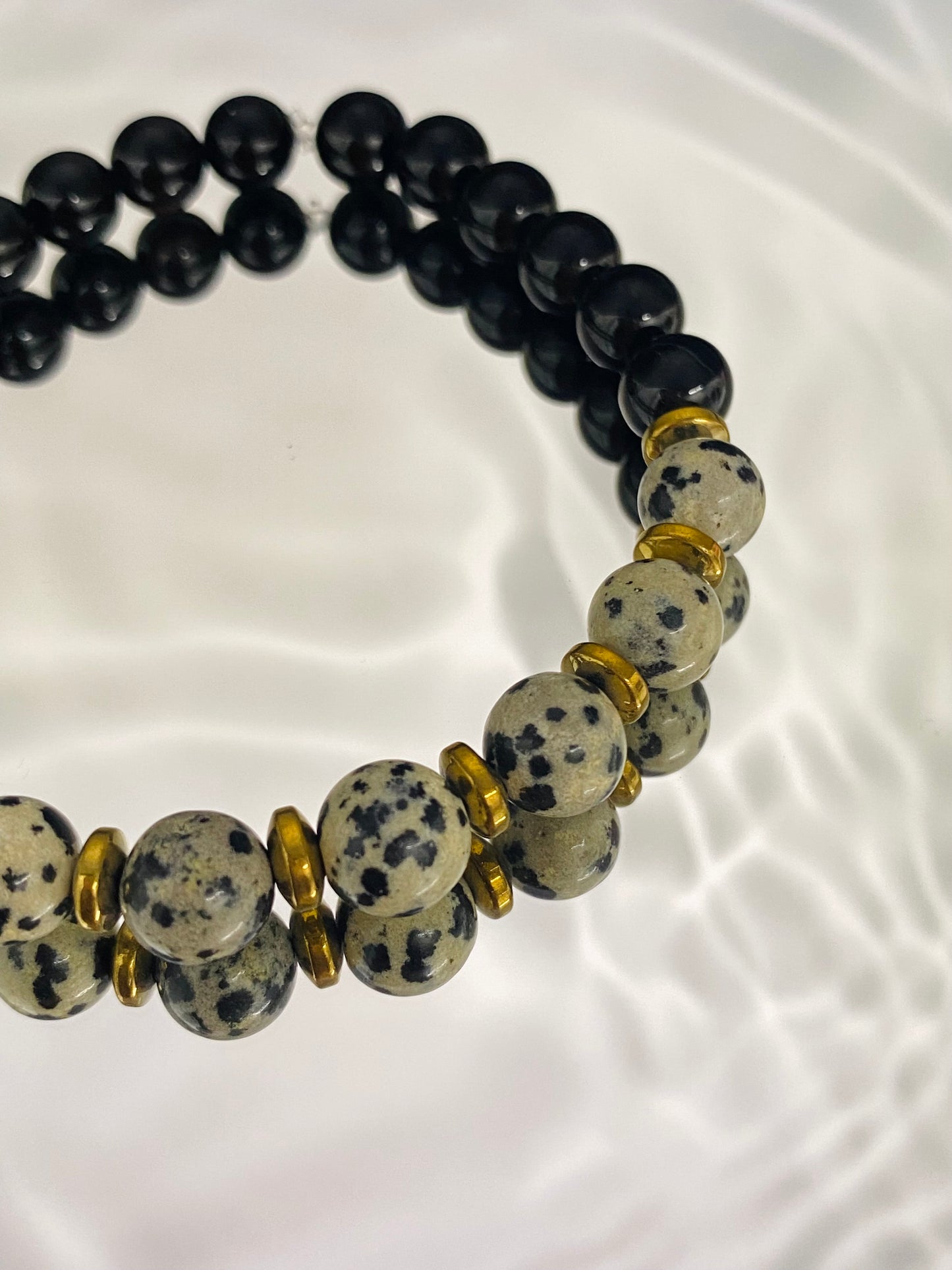 Dalmatian Jasper Beaded Bracelet