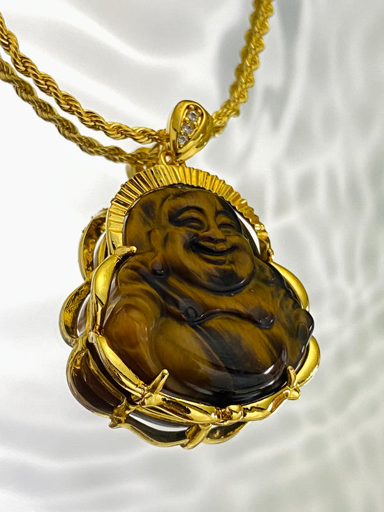 Load image into Gallery viewer, Tiger&amp;#39;s Eye Buddha
