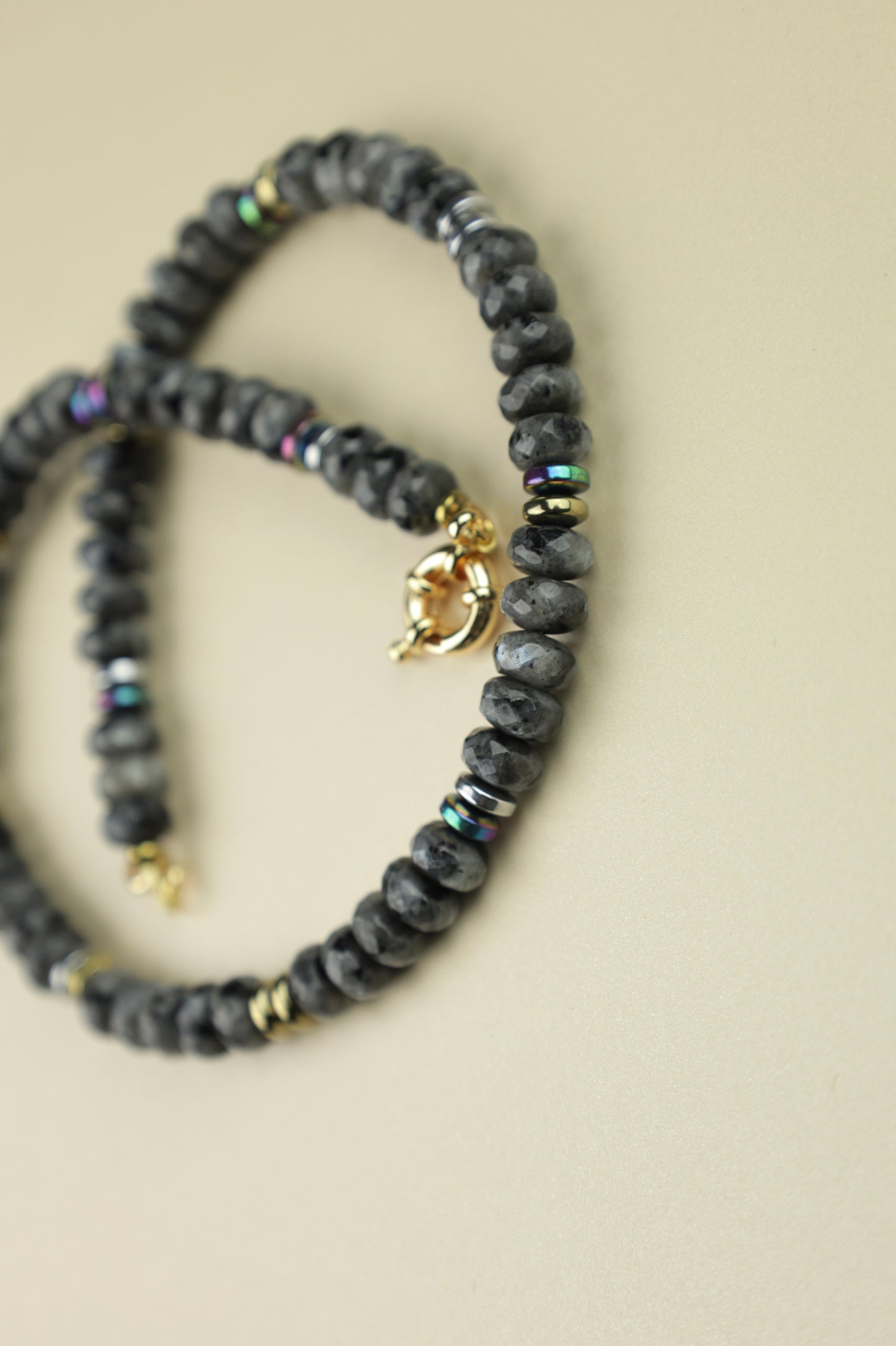 Black Labradorite Beaded Necklace