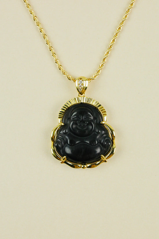 Noir Buddha Necklace in gold