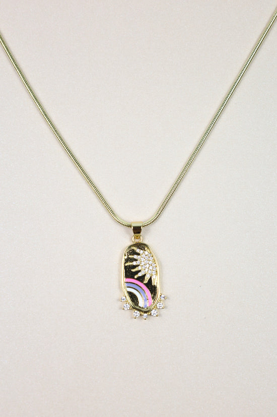 Neo Sun and rainbow necklace