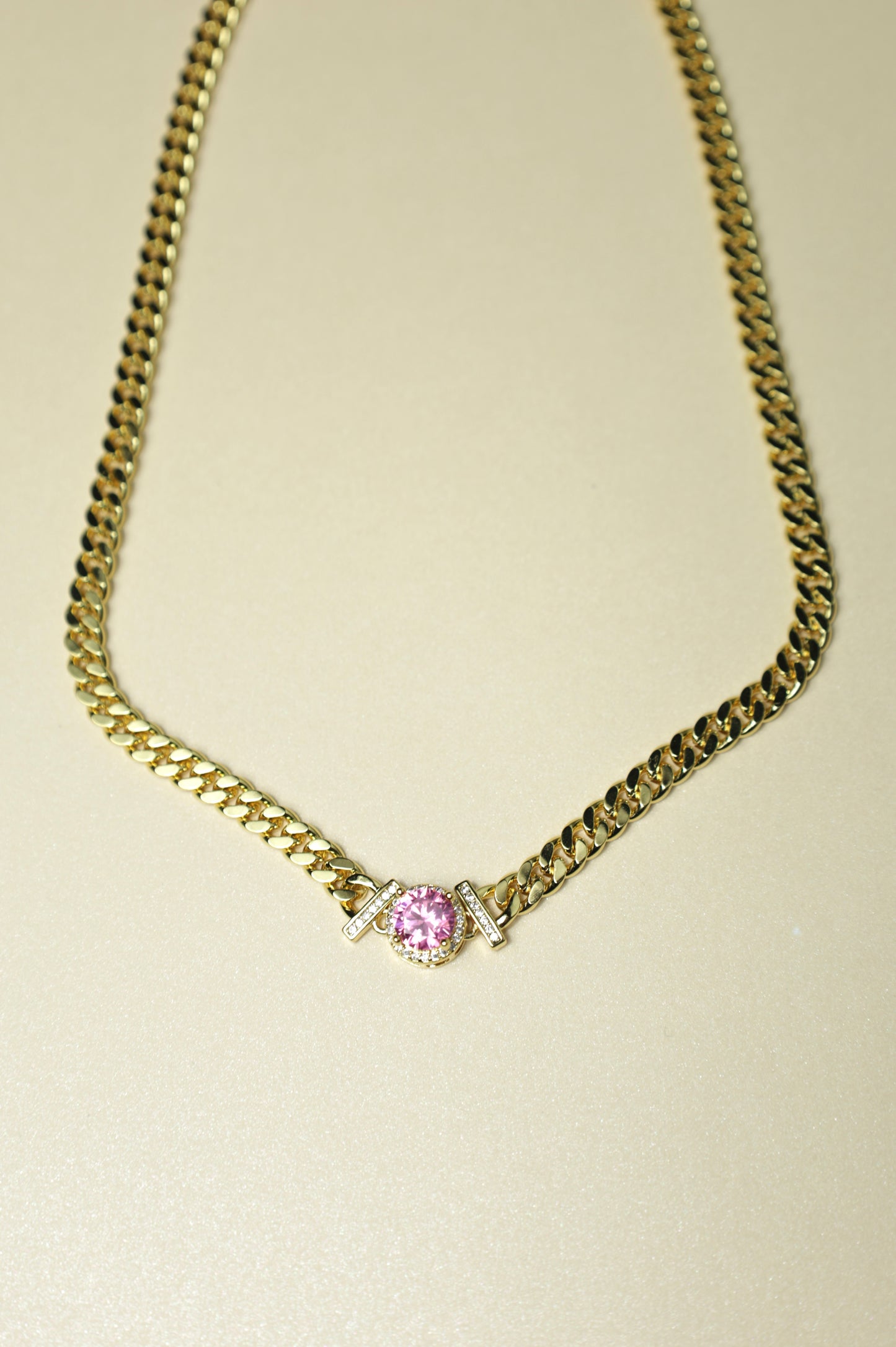 Rose Cuban Link Necklace