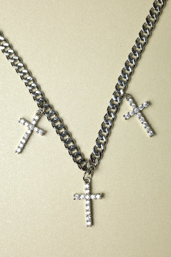 Ken Cross Choker Silver