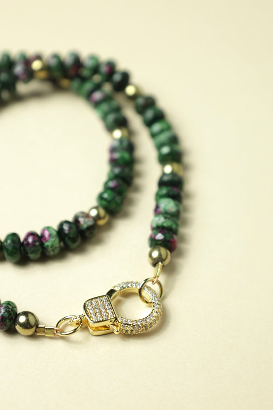 Ruby Zoisite beaded necklace