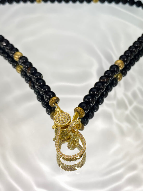 Noir Onyx Beaded Necklace