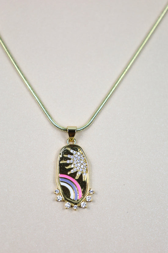 Neo Sun and rainbow necklace