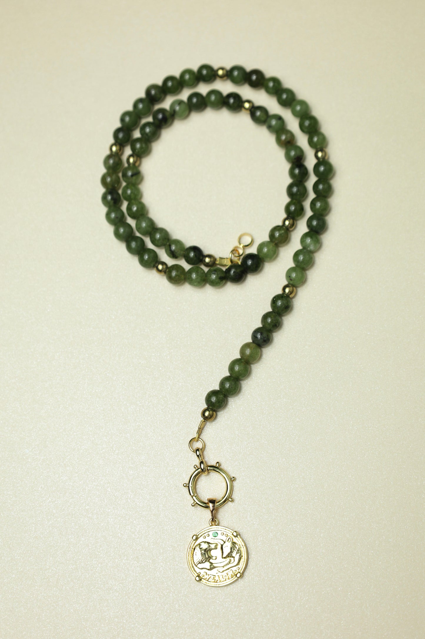 Epidote Crystal Beaded Necklace