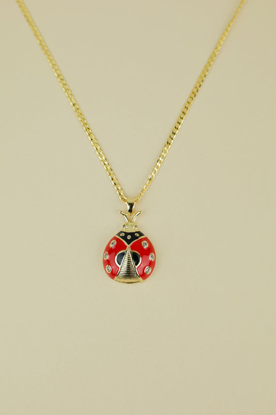 Ladybug Necklace in gold