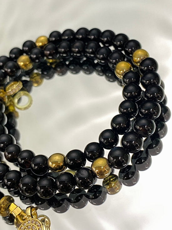 Noir Onyx Beaded Necklace