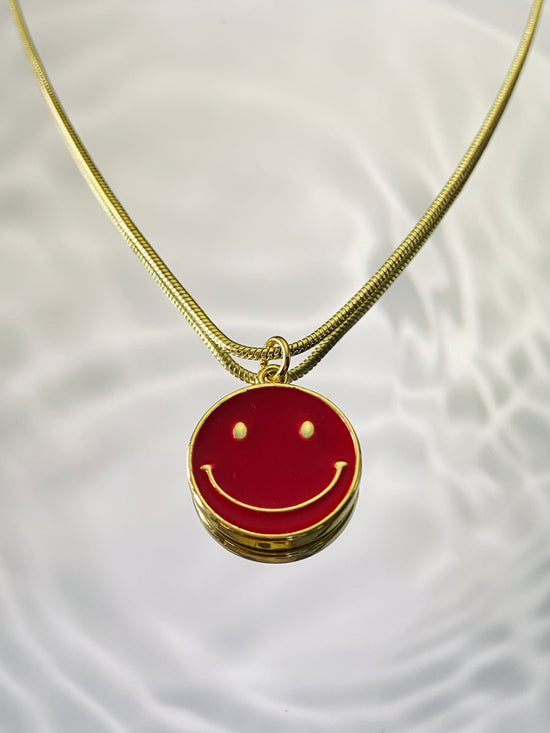 Load image into Gallery viewer, Root Chakra Smiley Necklace “Red”
