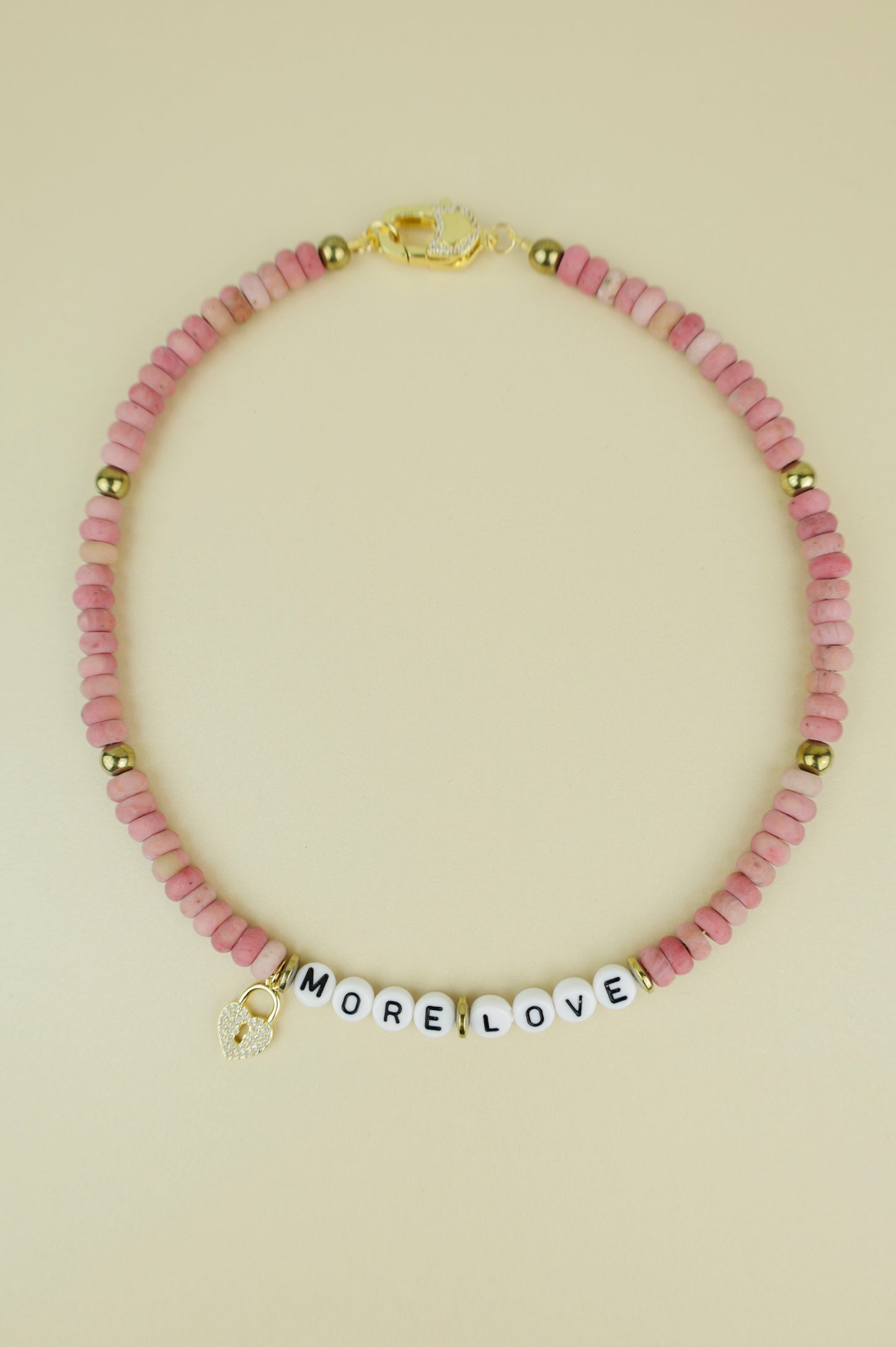 MORE LOVE Pastel Beaded Necklace