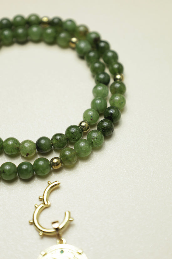 Epidote Crystal Beaded Necklace