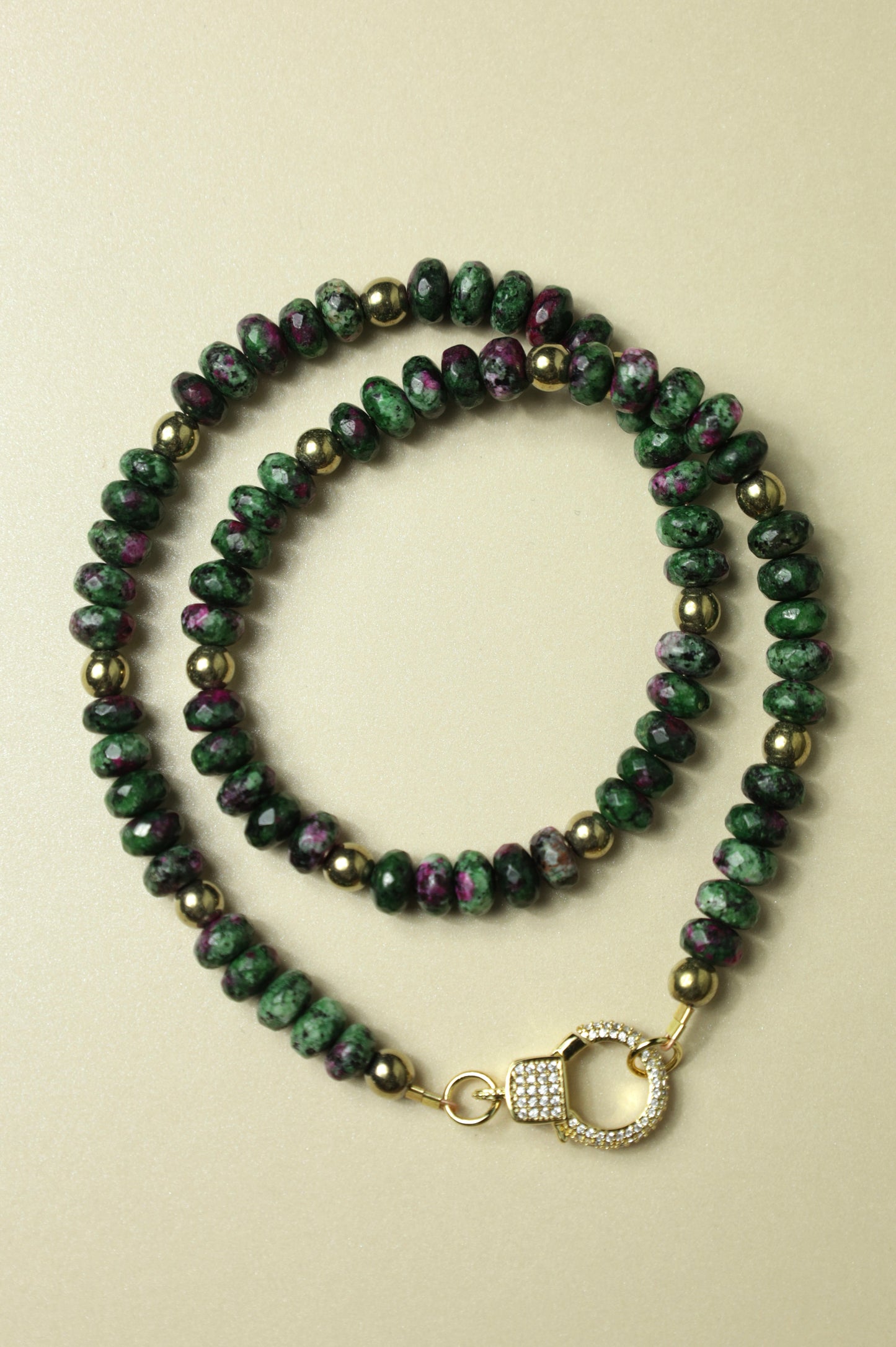 Ruby Zoisite beaded necklace