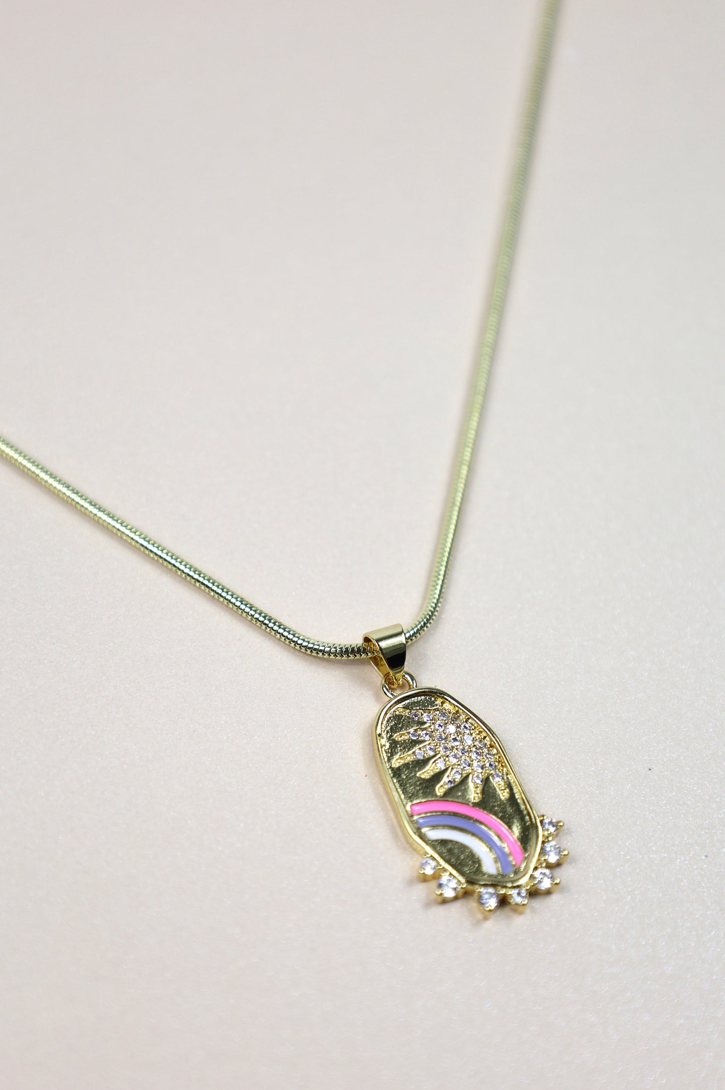 Neo Sun and rainbow necklace