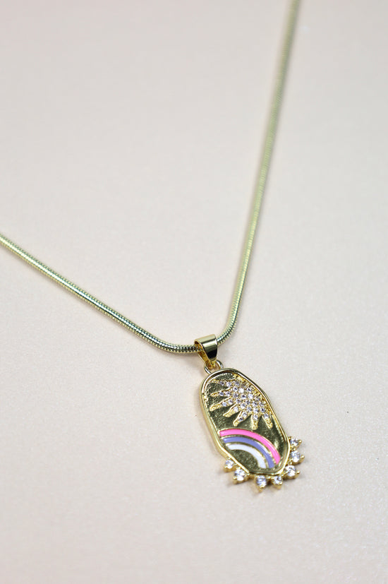 Neo Sun and rainbow necklace